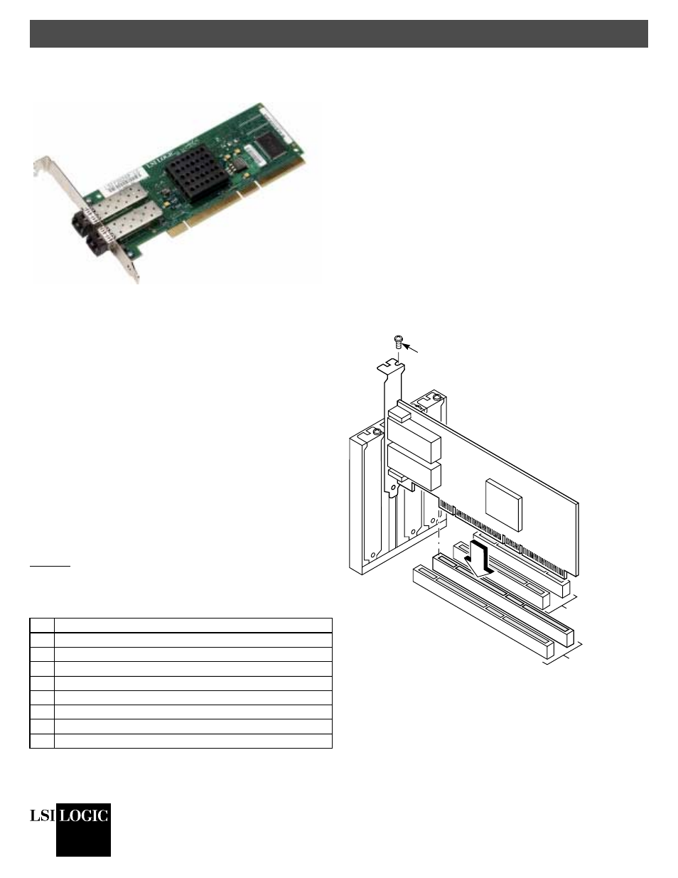 Avago Technologies LSI7202XP-LC User Manual | 2 pages