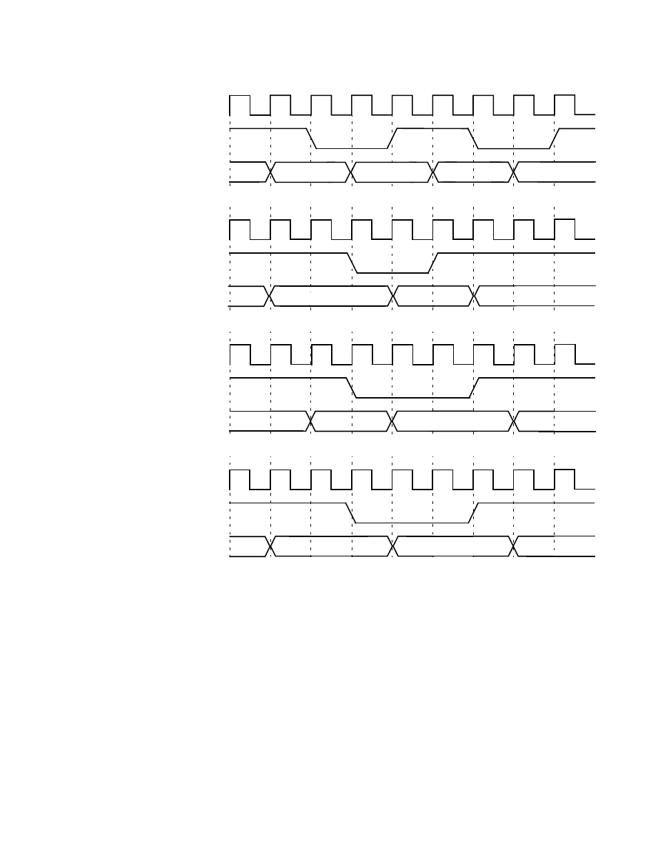 Figure4.2 dt transfer waveforms (xclks examples), Dt transfer waveforms (xclks examples), Figure 4.2 dt transfer waveforms (xclks examples) | Avago Technologies LSI53C1000R User Manual | Page 217 / 388
