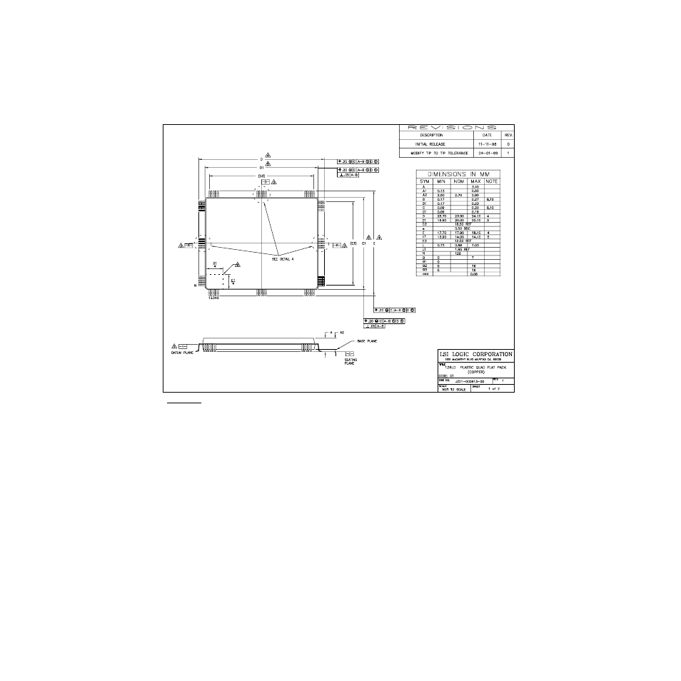 Lsi53c120 mechanical drawing | Avago Technologies LSI53C120 User Manual | Page 48 / 68