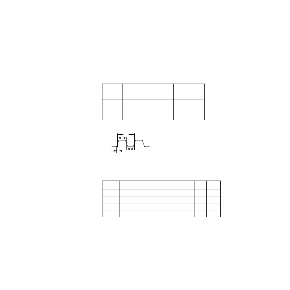 3 ac characteristics, Table 3.16 clock timing, Figure3.12 clock timing | 4 scsi interface timing, Table 3.17 input timing - single transition, Ac characteristics, Scsi interface timing, Clock timing, Input timing - single transition | Avago Technologies LSI53C180 User Manual | Page 51 / 80