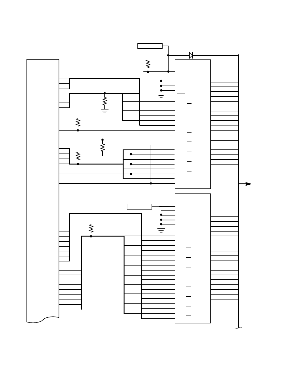 Figure2.5 lsi53c876 differential wiring diagram, Lsi53c876 differential wiring diagram, Scsi functional description 2-27 | Avago Technologies LSI53C876E User Manual | Page 49 / 322
