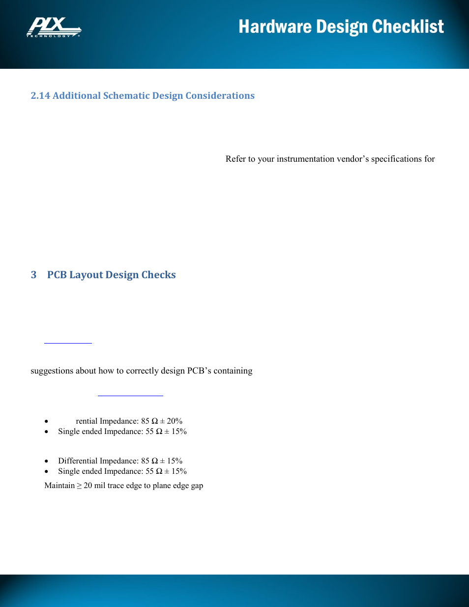 Pex8605, 3 pcb layout design checks | Avago Technologies PEX 8605 User Manual | Page 12 / 13