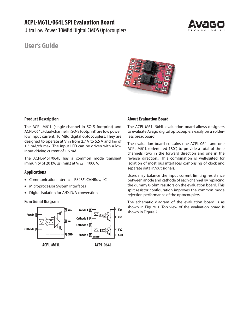 Avago Technologies ACPL-064L-000E User Manual | 2 pages