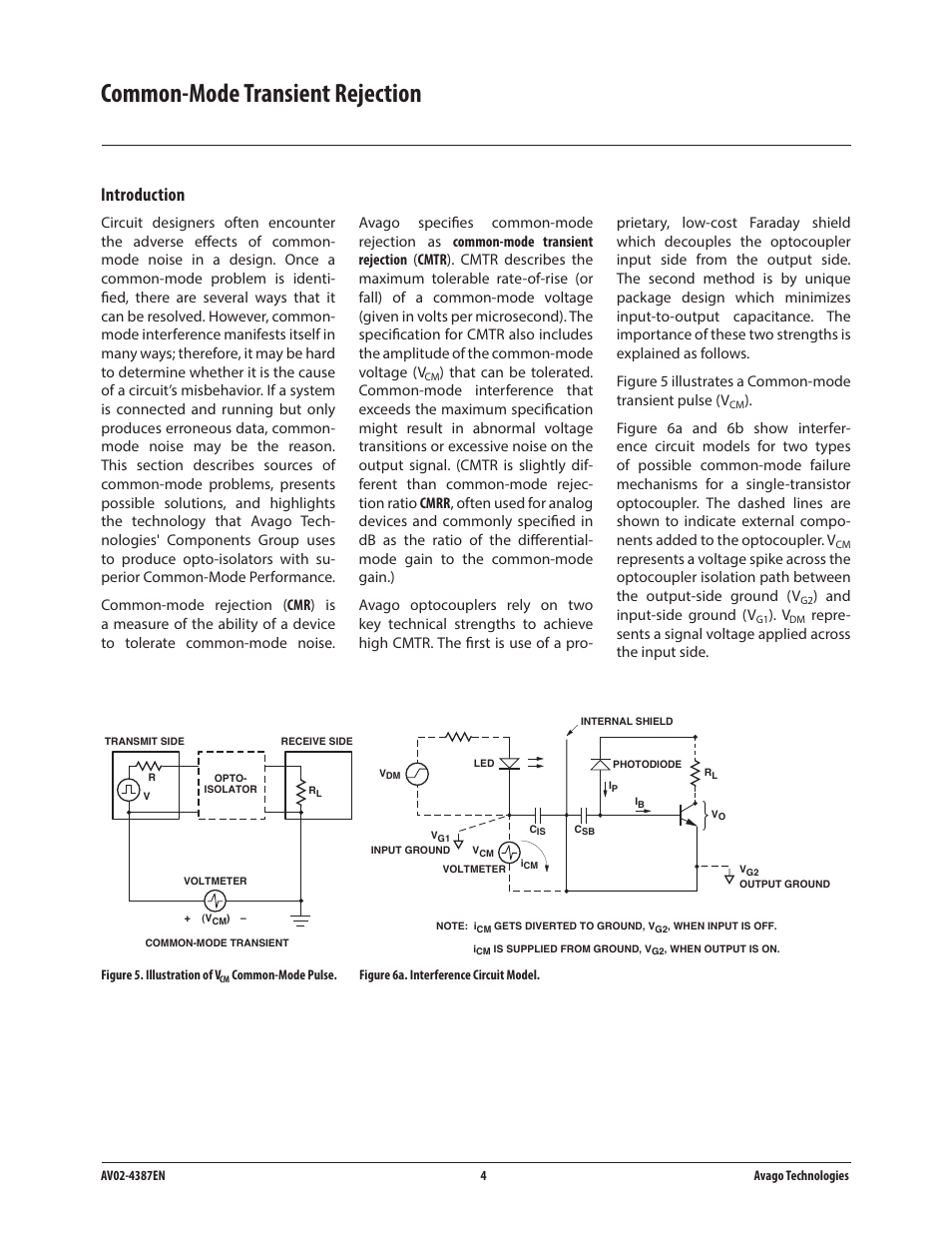 Common-mode transient rejection, Introduction | Avago Technologies ACPL-224-500E User Manual | Page 6 / 67