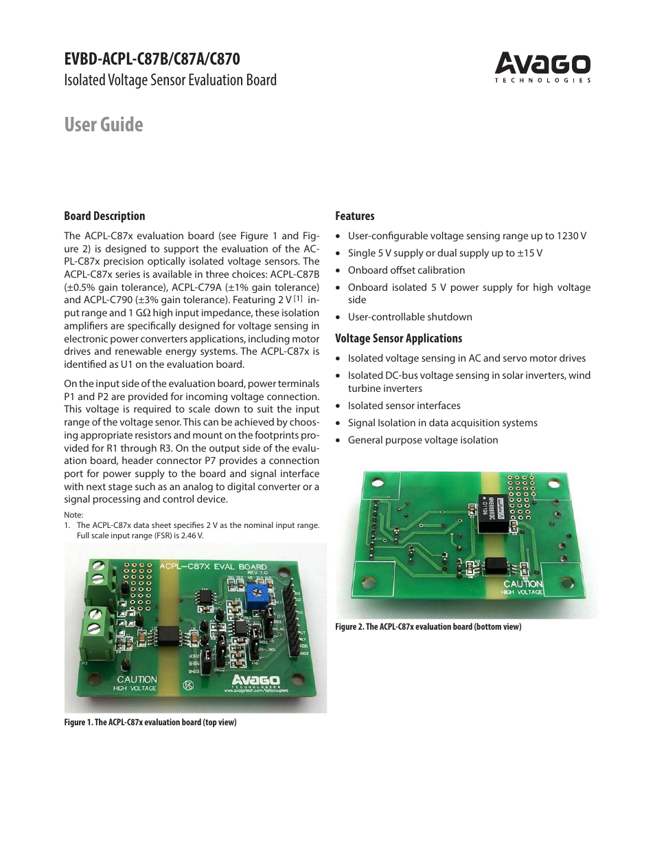 Avago Technologies ACPL-C870-000E User Manual | 4 pages