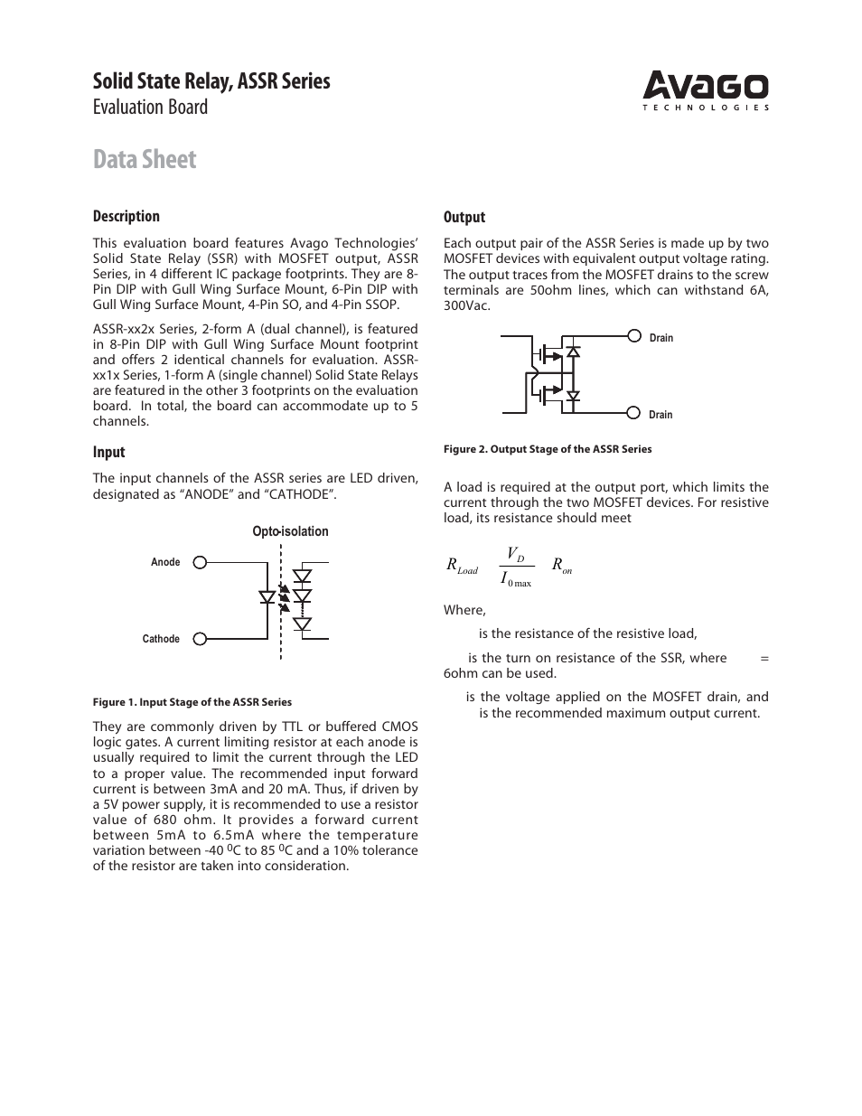 Avago Technologies ASSR-1411-001E User Manual | 6 pages