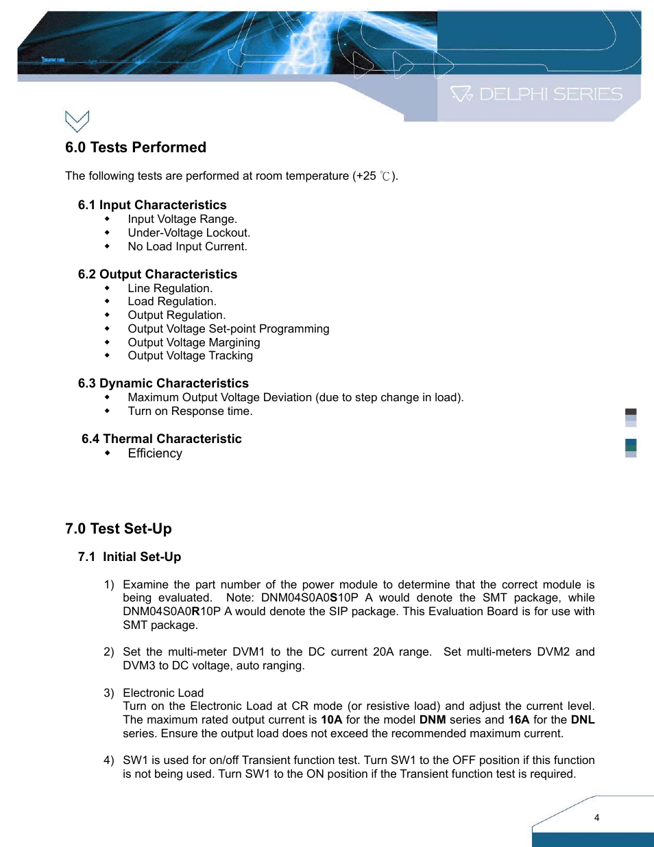 0 tests performed, 0 test set-up | Delta Electronics DNM User Manual | Page 4 / 20