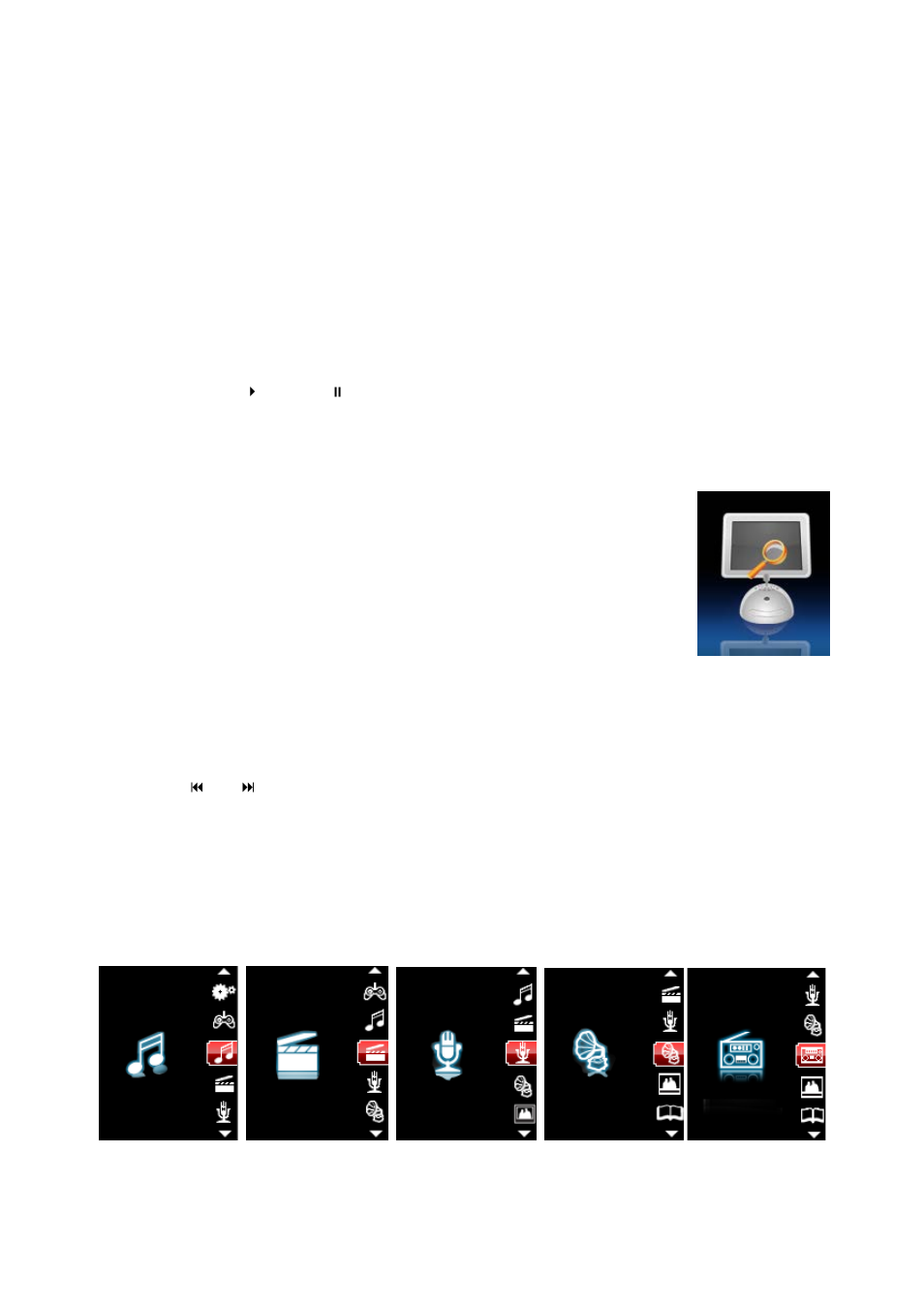 1 power on/off, 2 recharge the player, Main menu | Mpman MP135AI User Manual | Page 4 / 16
