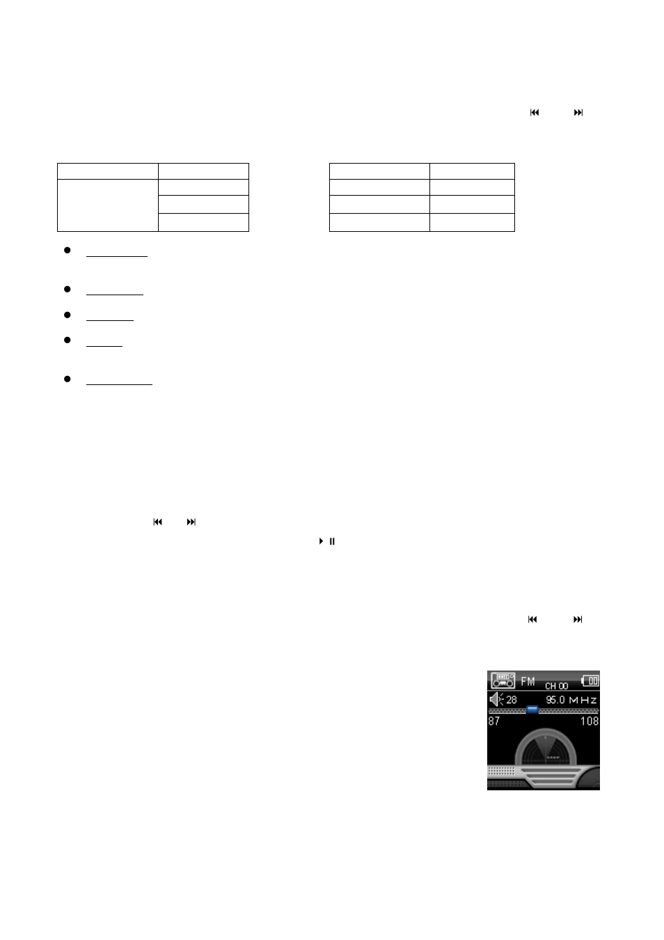 2 voice submenu, 5 fm (fm radio), 1 fm submenu | Mpman MP135AI User Manual | Page 9 / 16
