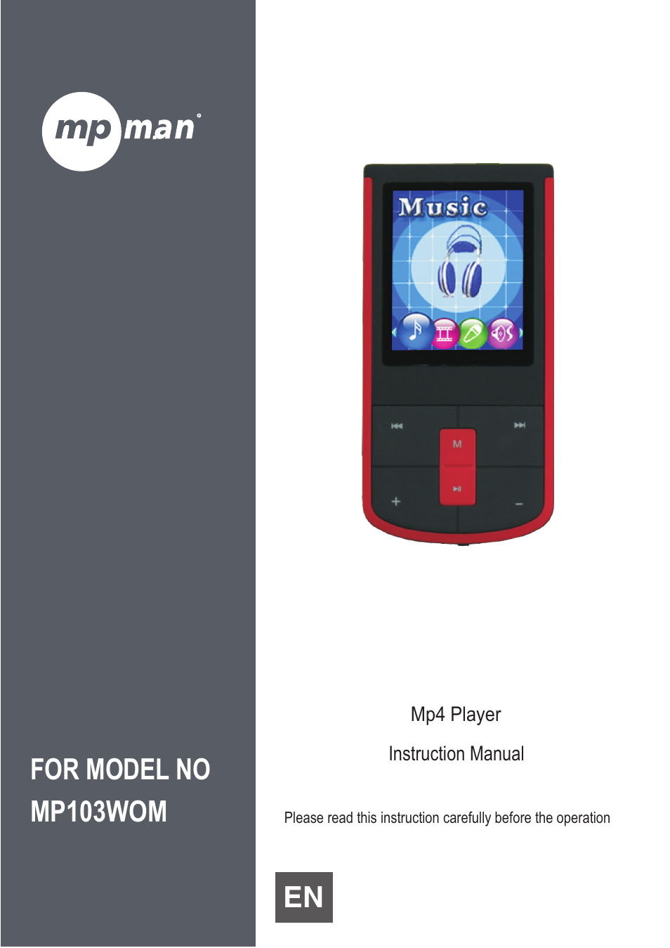 Mpman MP103WOM User Manual | 10 pages