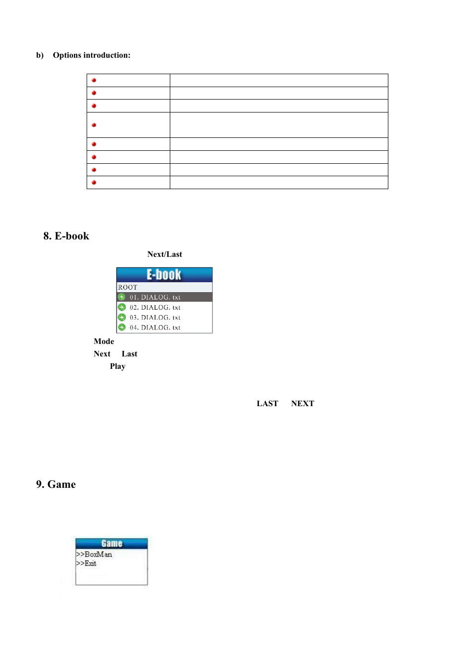 E-book, Game | Mpman MP103WOM User Manual | Page 6 / 10