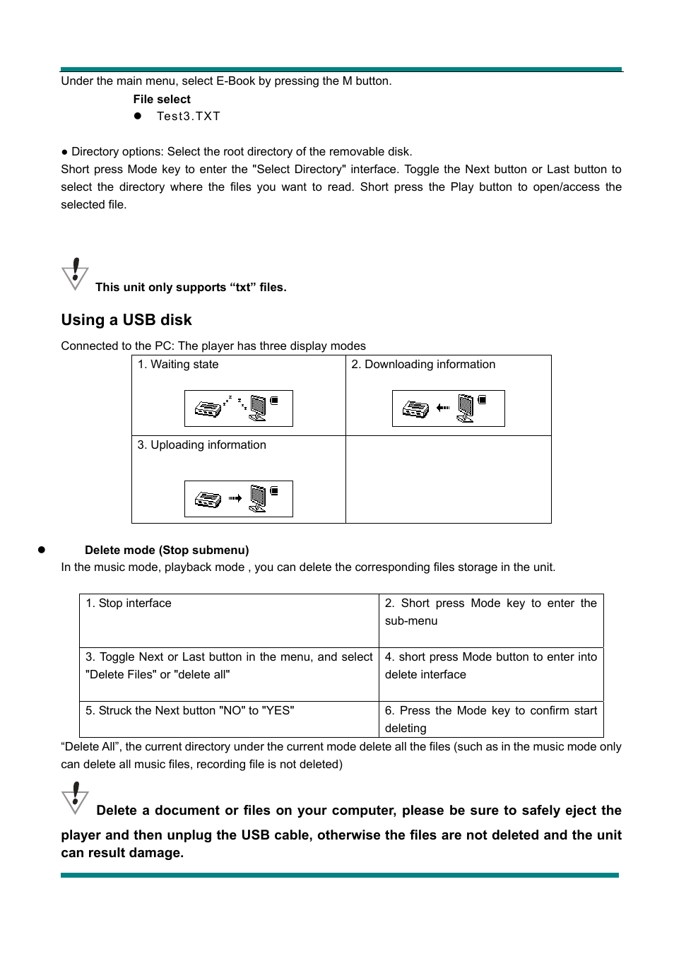 Using a usb disk | Mpman FIESTA² User Manual | Page 6 / 9