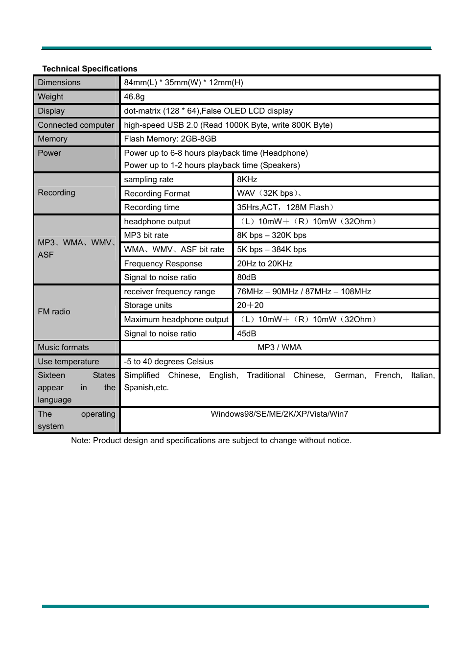 Mpman FIESTA² User Manual | Page 8 / 9