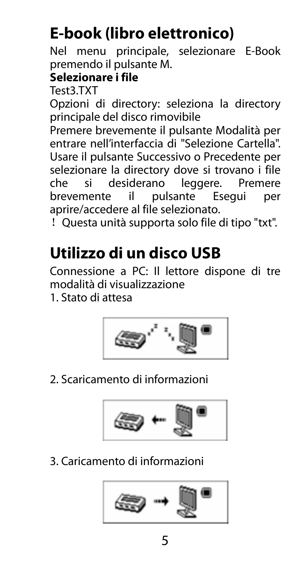 E-book (libro elettronico), Utilizzo di un disco usb | Mpman FIESTA² WOM User Manual | Page 35 / 59