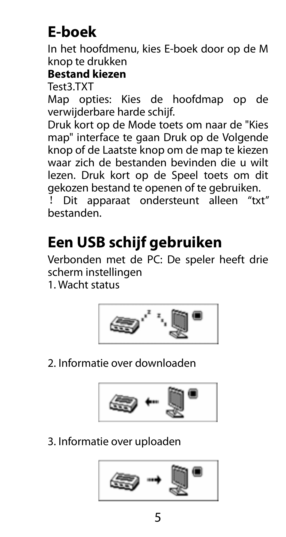 E-boek, Een usb schijf gebruiken | Mpman FIESTA² WOM User Manual | Page 45 / 59