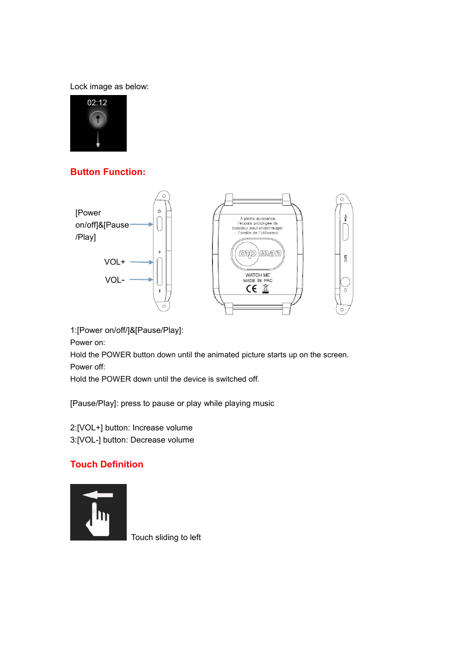 Mpman GO WATCH User Manual | Page 3 / 10