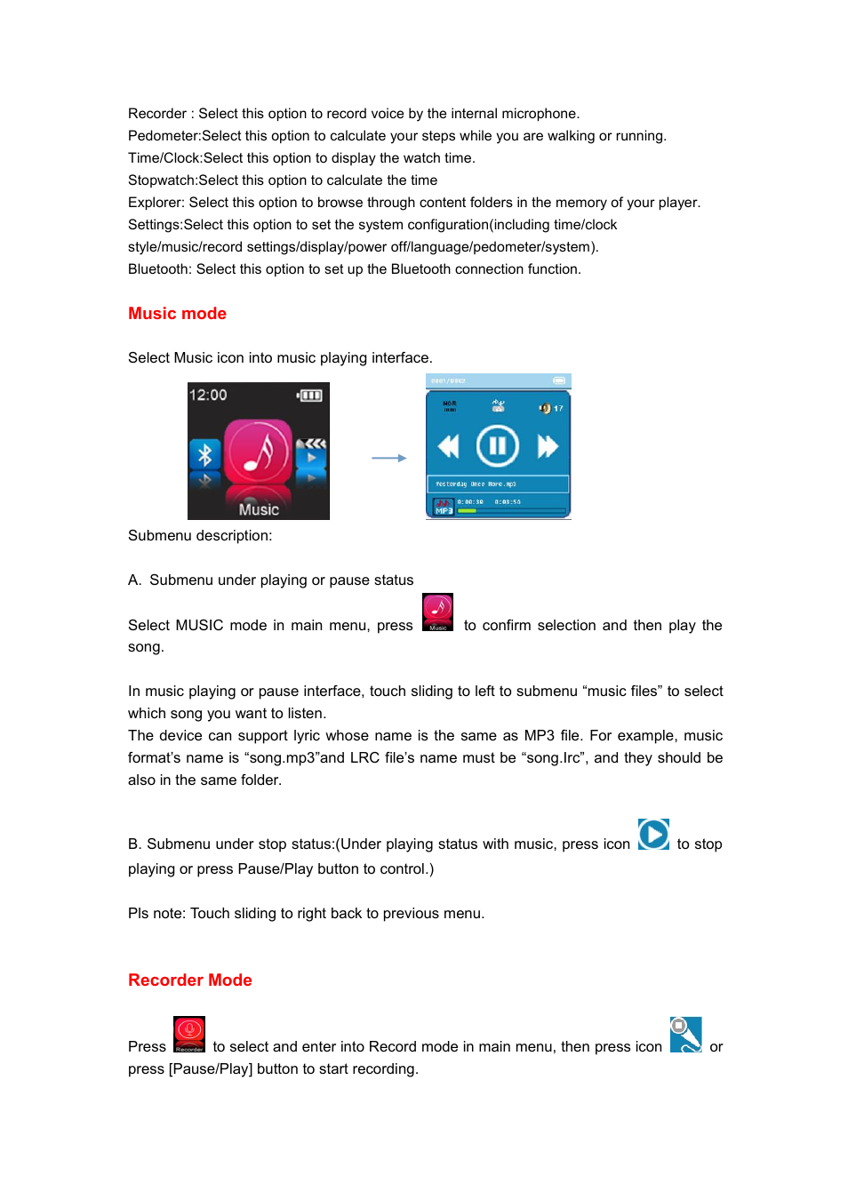 Mpman GO WATCH User Manual | Page 5 / 10