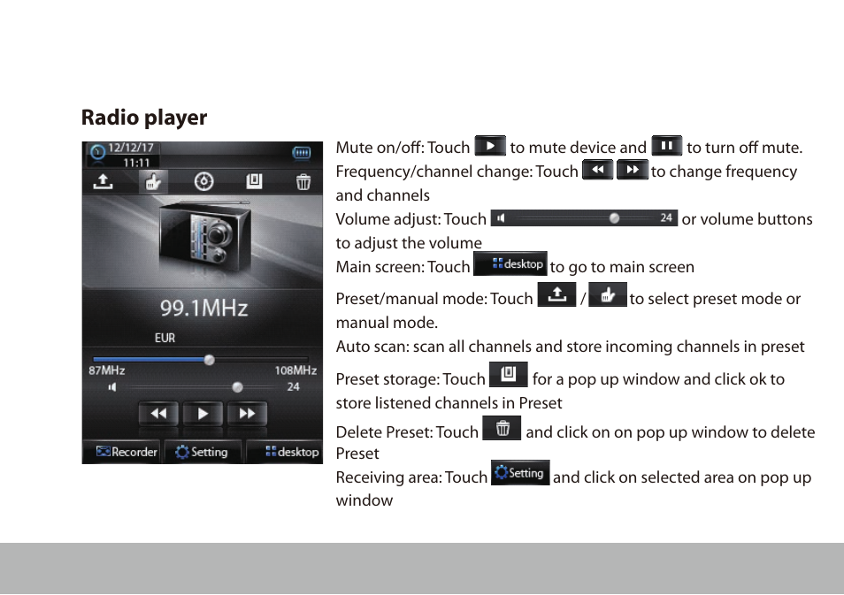 Radio | Mpman BT28 User Manual | Page 15 / 22
