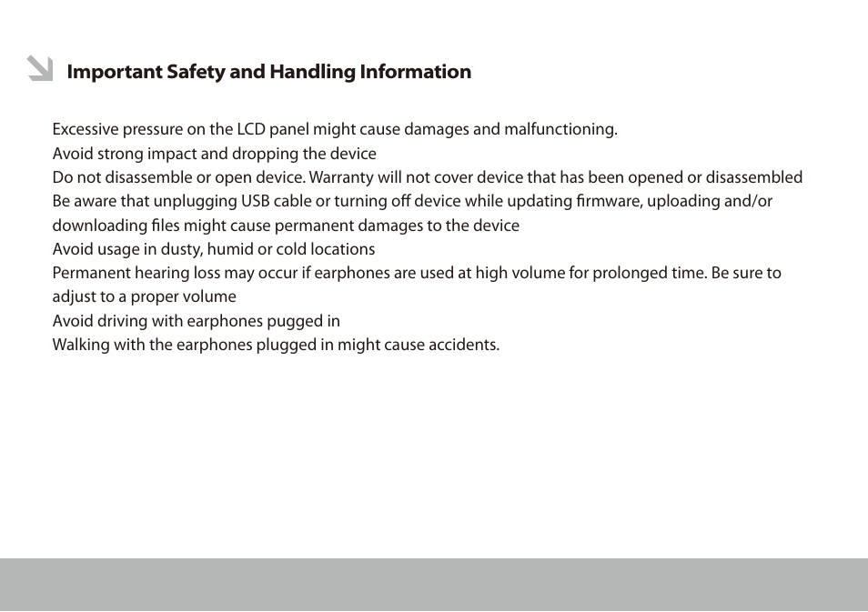 Important safety and handling information | Mpman BT28 User Manual | Page 2 / 22