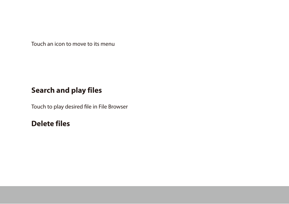 Main menu, Search and delete file | Mpman BT28 User Manual | Page 8 / 22