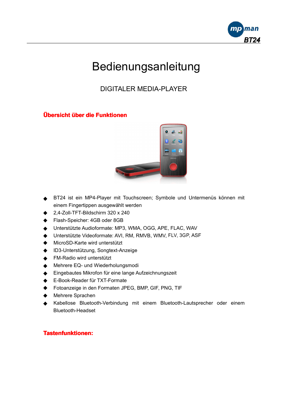 Bedienungsanleitung | Mpman BT24 User Manual | Page 15 / 42