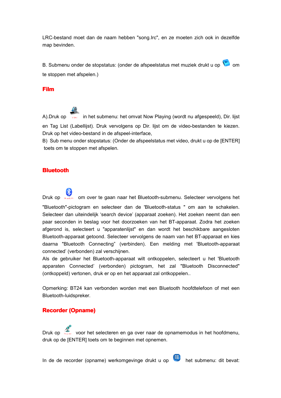 Mpman BT24 User Manual | Page 32 / 42