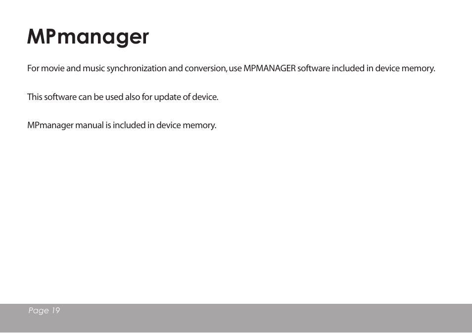 Mpmanager | Mpman BT18SP User Manual | Page 20 / 22