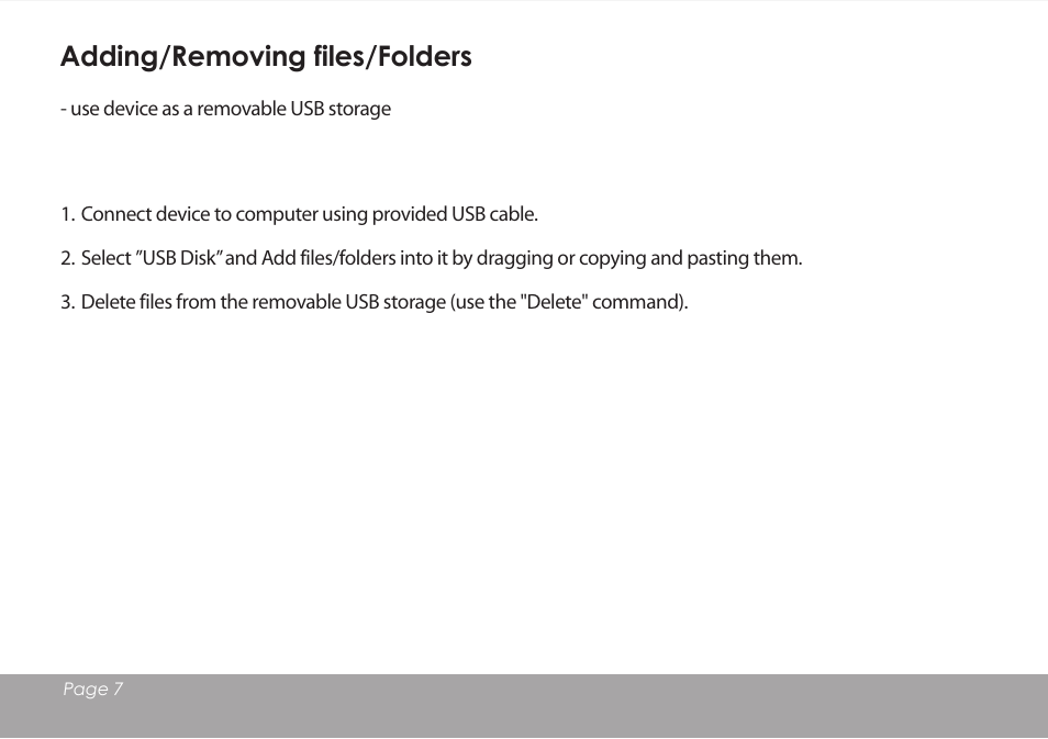 Adding/removing files/folders | Mpman BT18SP User Manual | Page 8 / 22