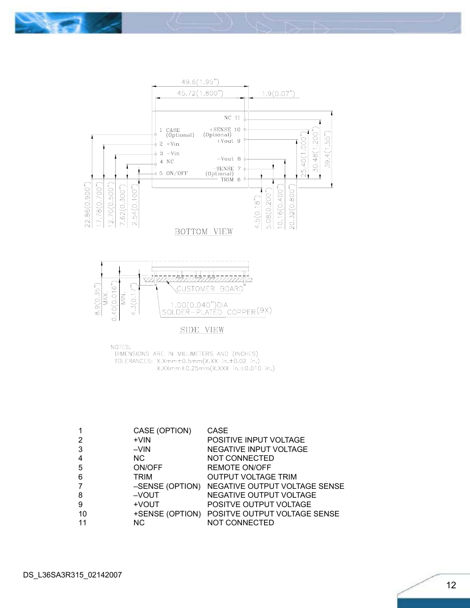 Mechanical drawing | Delta Electronics Series L36SA User Manual | Page 12 / 13