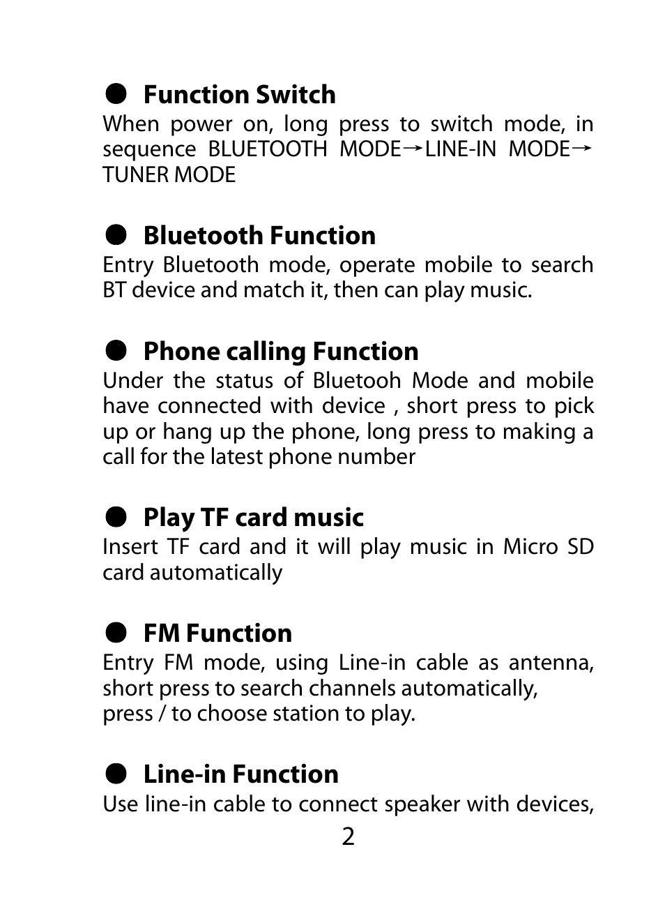 Mpman SP50BT User Manual | Page 3 / 37