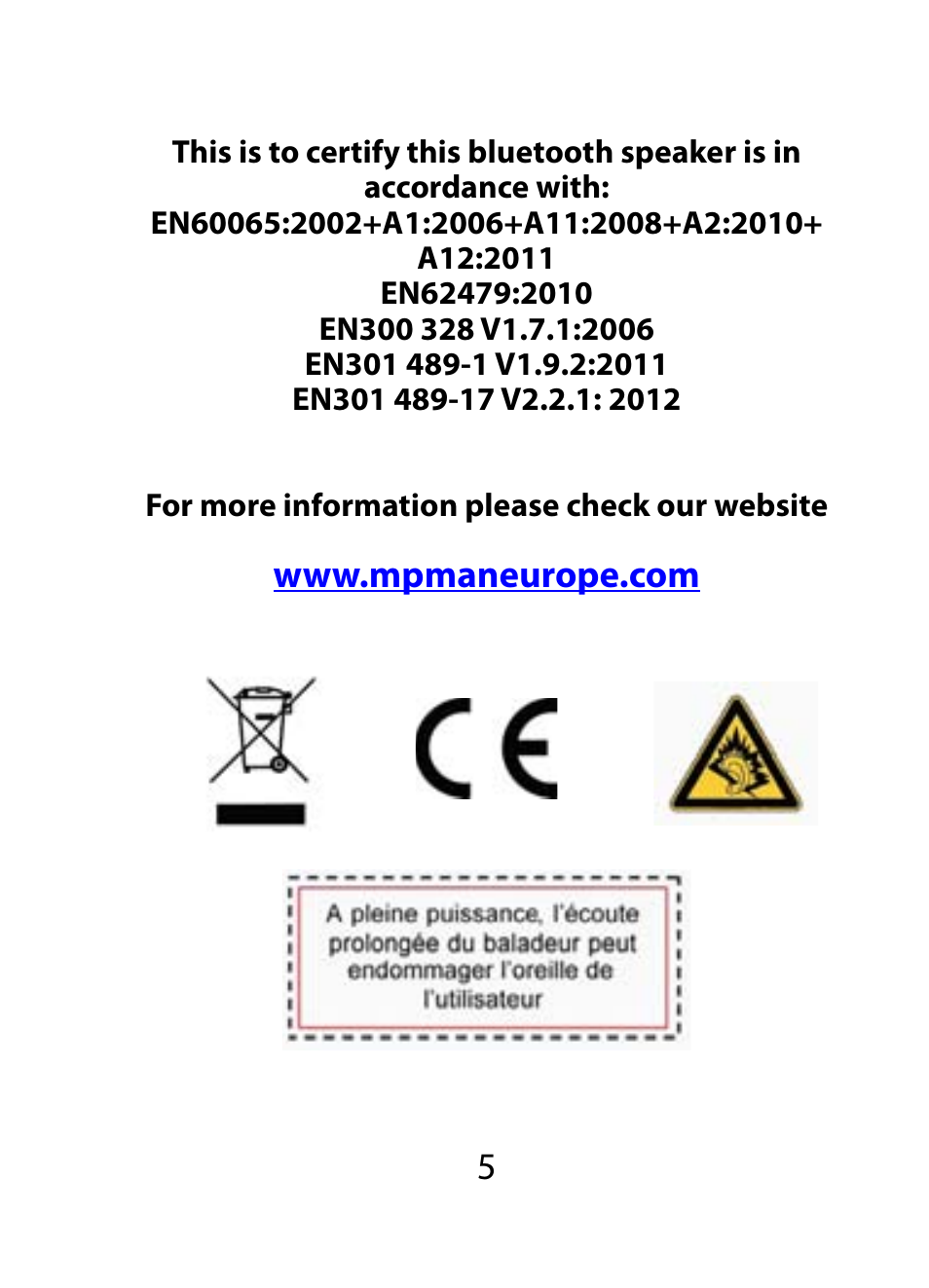 Mpman SP50BT User Manual | Page 6 / 37