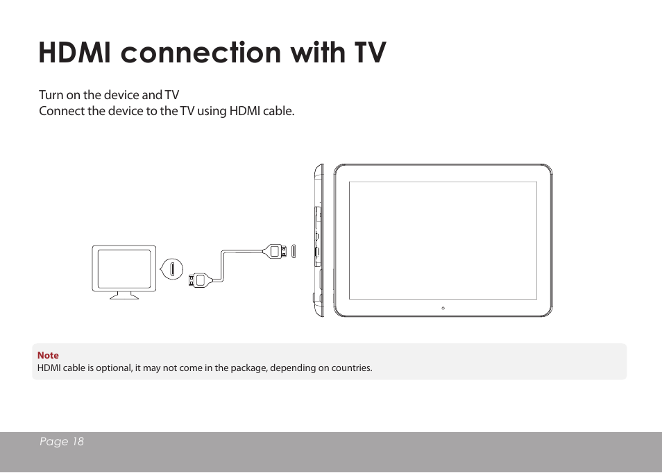 Hdmi connection with tv | Mpman MPQC1114 IPS User Manual | Page 19 / 25