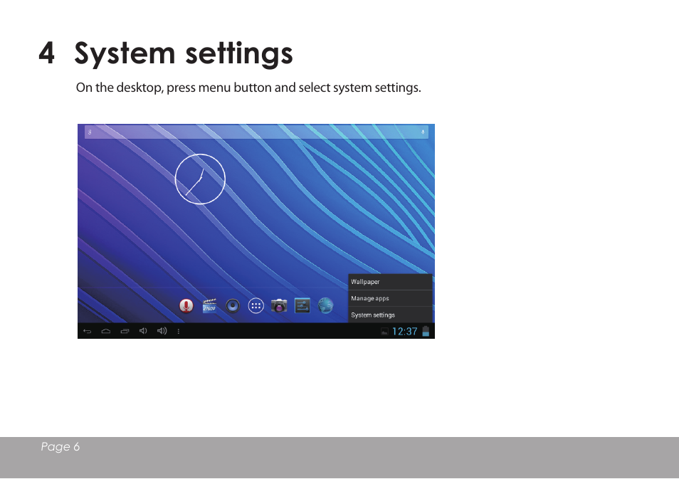 4 system settings | Mpman MPQC1114 IPS User Manual | Page 7 / 25