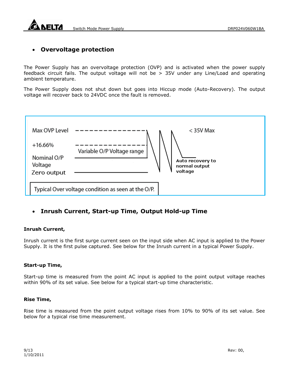 Delta Electronics 1Phase CliQ II DIN Rail DRP024V060W1BA User Manual | Page 9 / 13