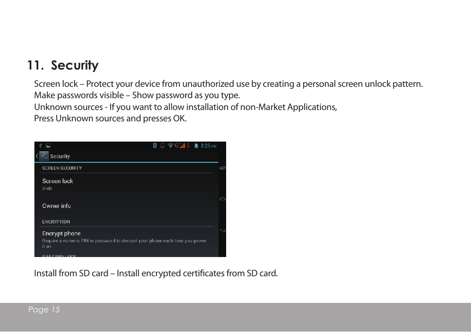 Security | Mpman MPDCG71 User Manual | Page 16 / 25