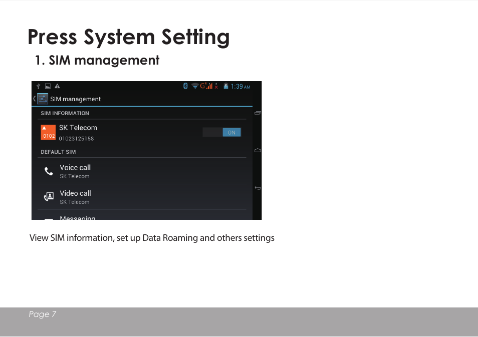 Press system setting | Mpman MPDCG71 User Manual | Page 8 / 25
