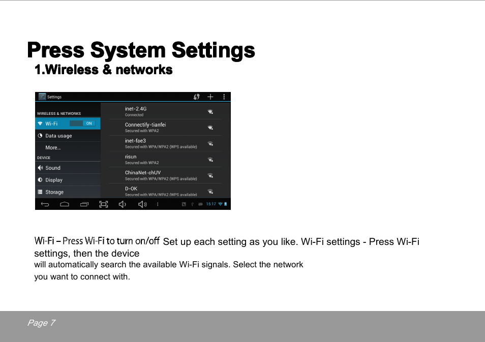 Press | Mpman MP101DC User Manual | Page 8 / 26