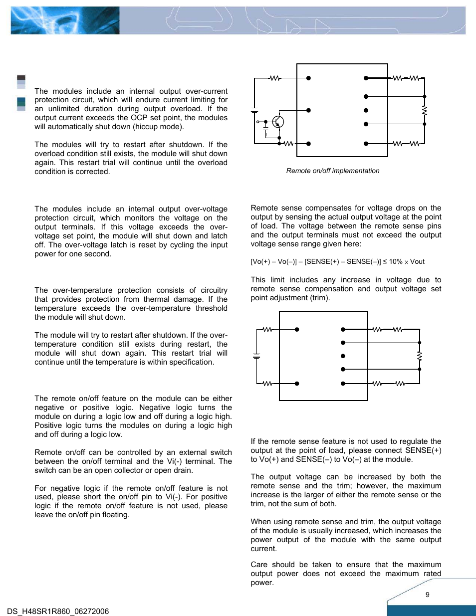 Features descriptions | Delta Electronics Series H48SR User Manual | Page 9 / 13