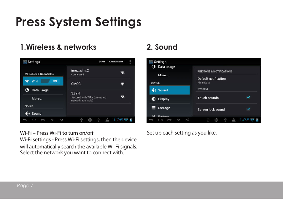 Press system settings | Mpman MPDC88 BT IPS User Manual | Page 8 / 24