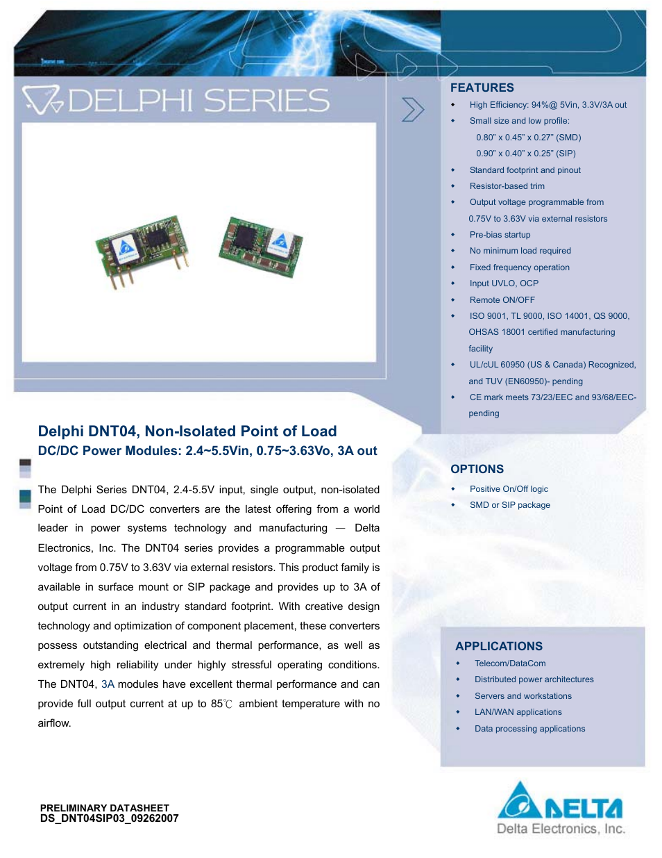 Delta Electronics DNT04 User Manual | 12 pages
