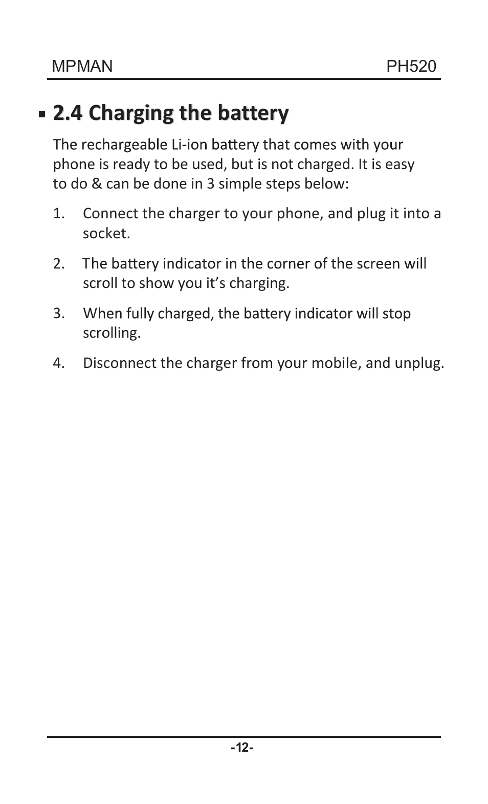 Mpman PH520 User Manual | Page 12 / 22