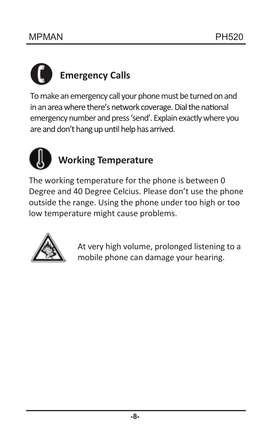 Mpman PH520 User Manual | Page 8 / 22