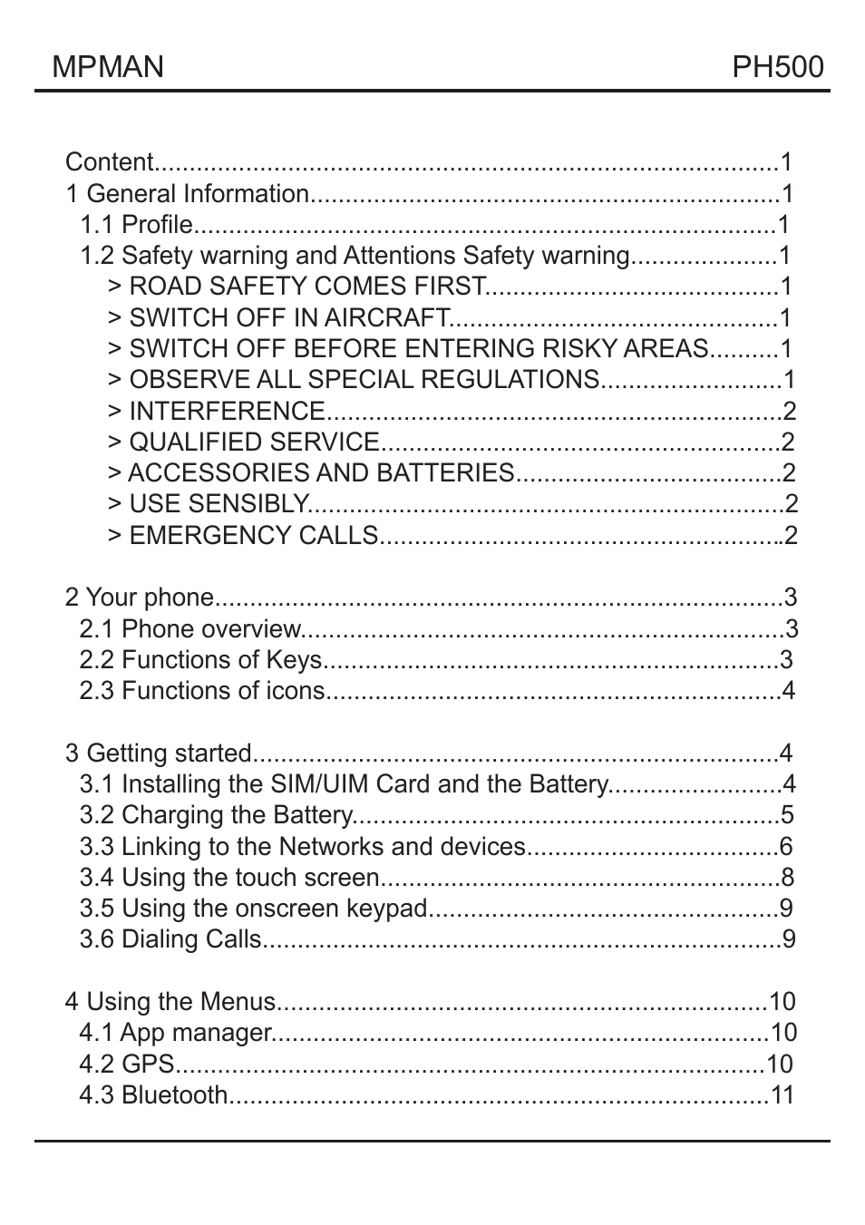 Mpman PH500 User Manual | Page 2 / 179