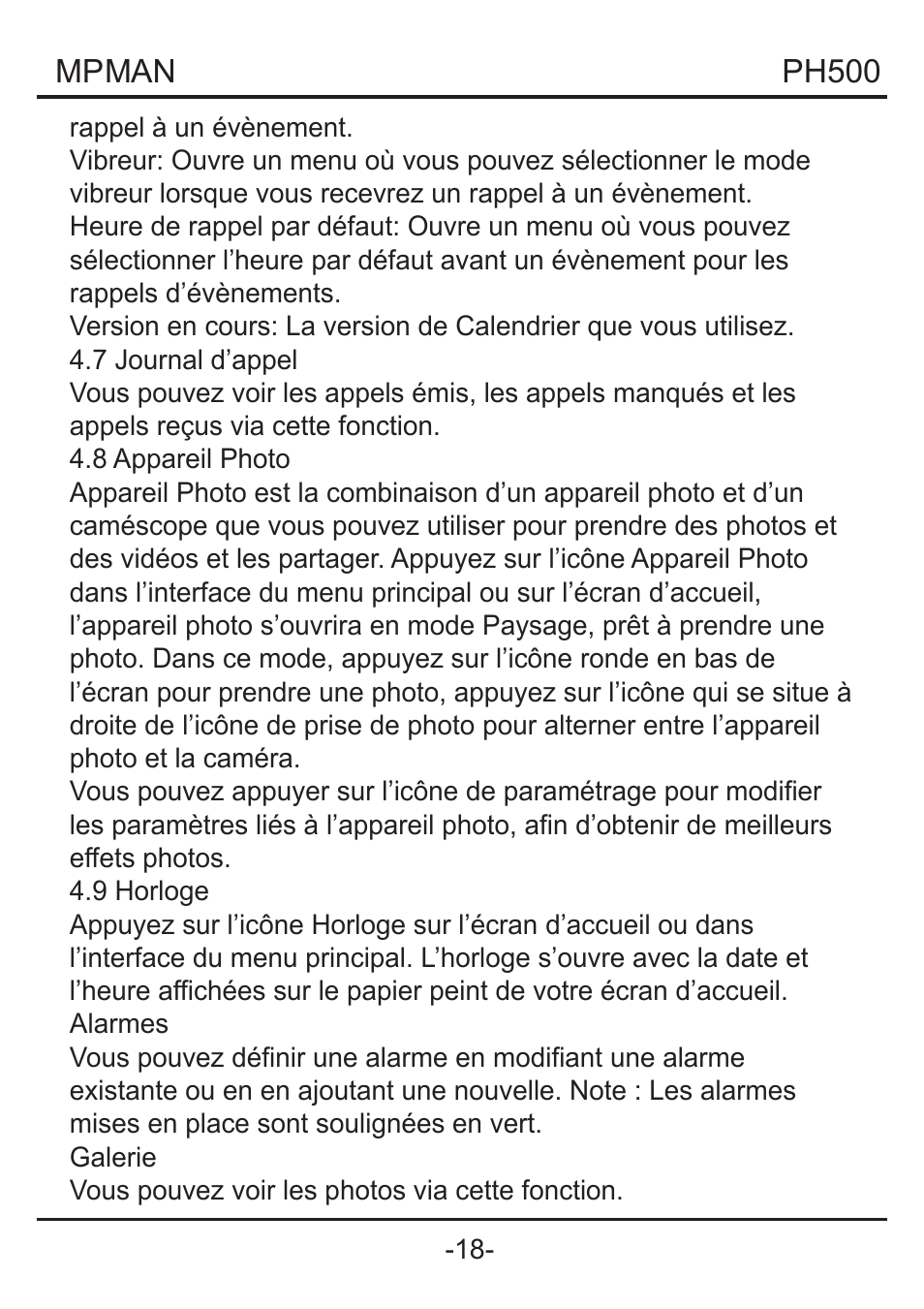 Mpman PH500 User Manual | Page 47 / 179