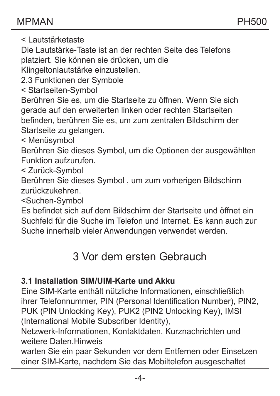 3 vor dem ersten gebrauch | Mpman PH500 User Manual | Page 80 / 179