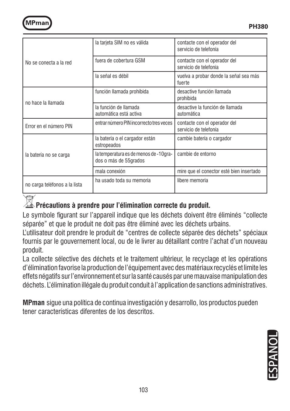 Mpman PH380 User Manual | Page 103 / 108