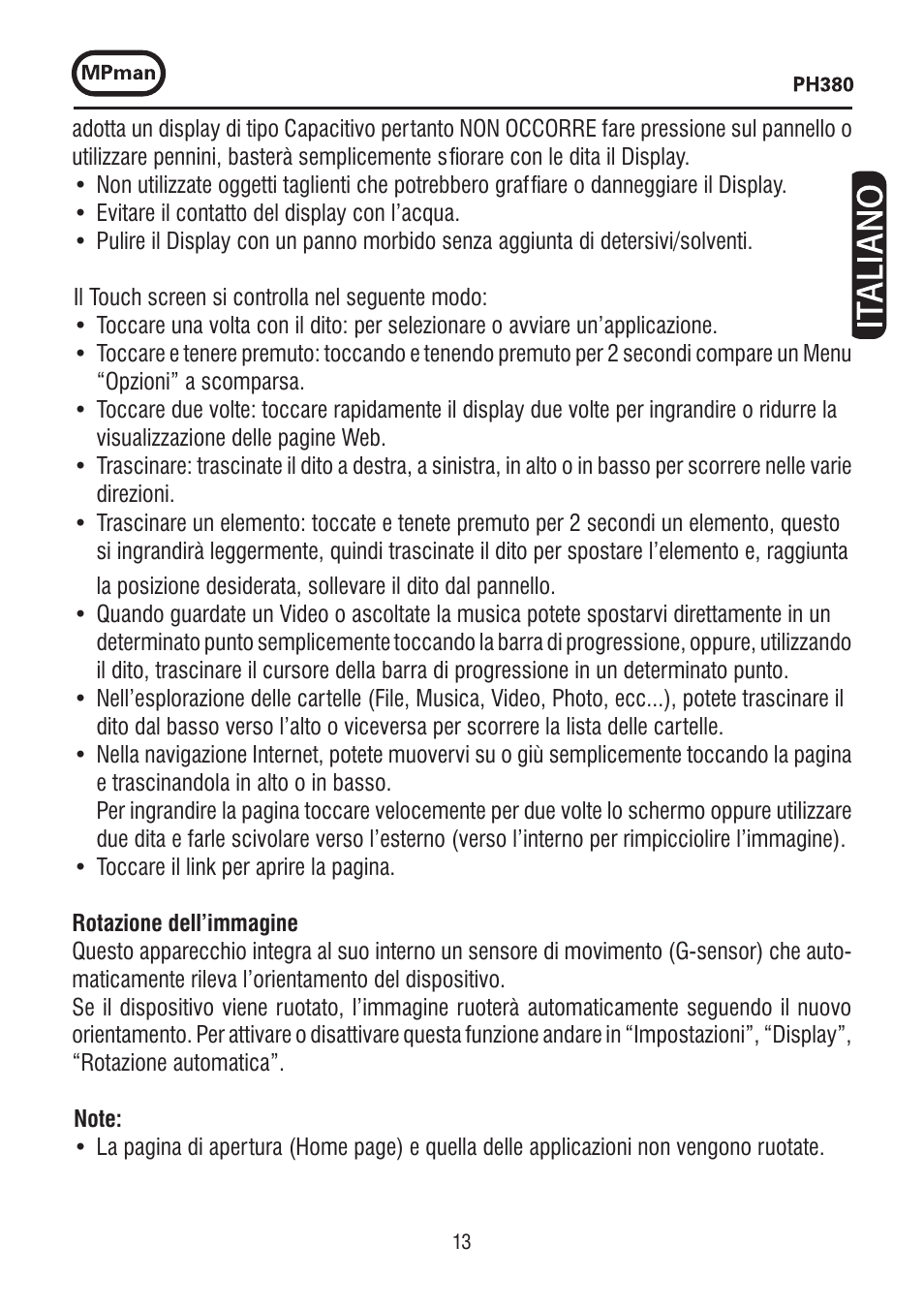 Mpman PH380 User Manual | Page 13 / 108