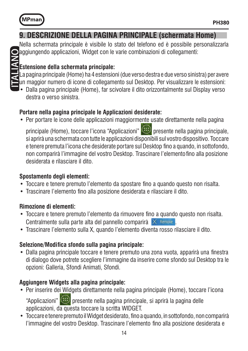 Mpman PH380 User Manual | Page 14 / 108