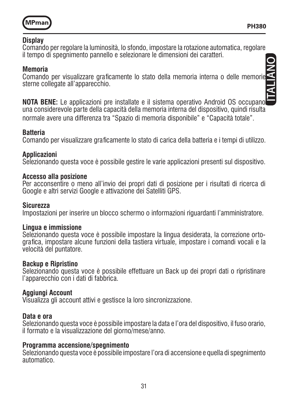 Mpman PH380 User Manual | Page 31 / 108