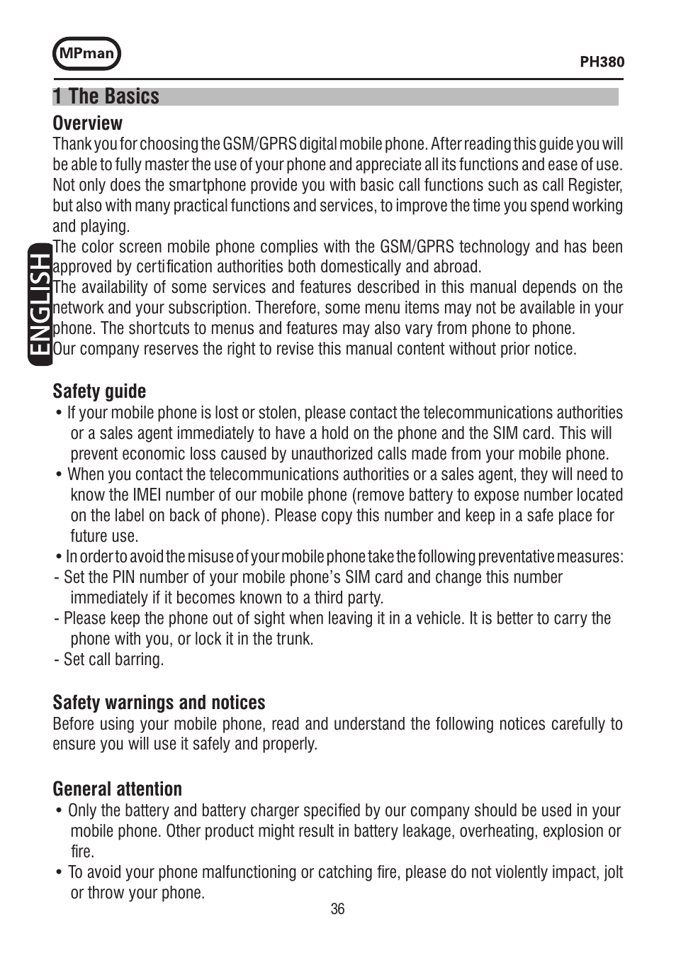 1 the basics | Mpman PH380 User Manual | Page 36 / 108